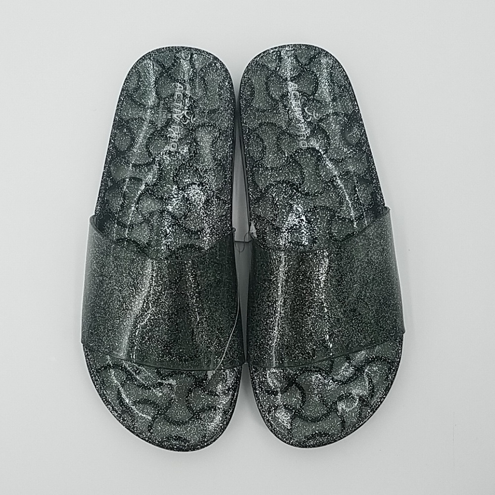 🆕  Activ Pro Flat Jelly Glitter Slide Sandals